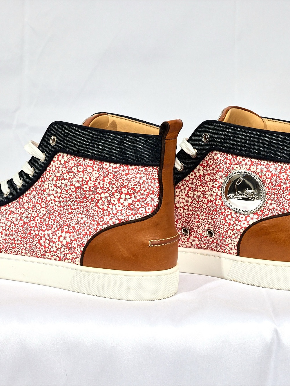 Christian Louboutin Lou Spikes Orlato Floral Studded High-Top Sneakers - Picture 16 of 16